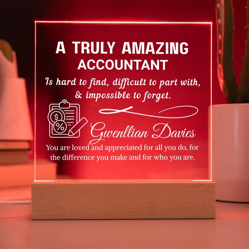 Accountant Gift Personalized LED Acrylic Plaque – Gift for CPA – view 8
