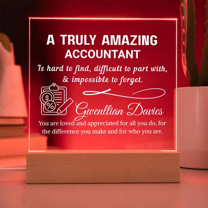 Accountant Gift Personalized LED Acrylic Plaque – Gift for CPA – view 8
