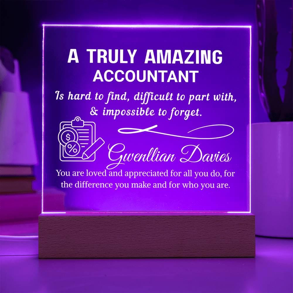 Accountant Gift Personalized LED Acrylic Plaque – Gift for CPA – view 4