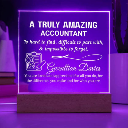 Accountant Gift Personalized LED Acrylic Plaque – Gift for CPA – view 4