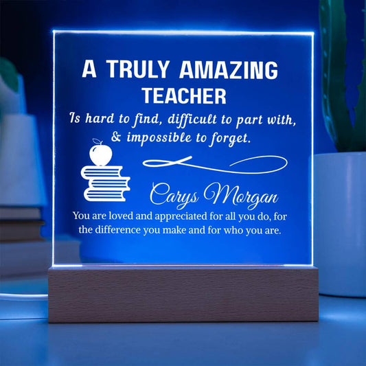 Teacher Gift Personalized LED Acrylic Plaque – Back to School – view 2