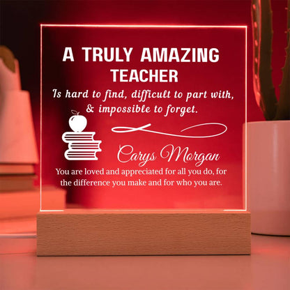 Teacher Gift Personalized LED Acrylic Plaque – Back to School – view 8