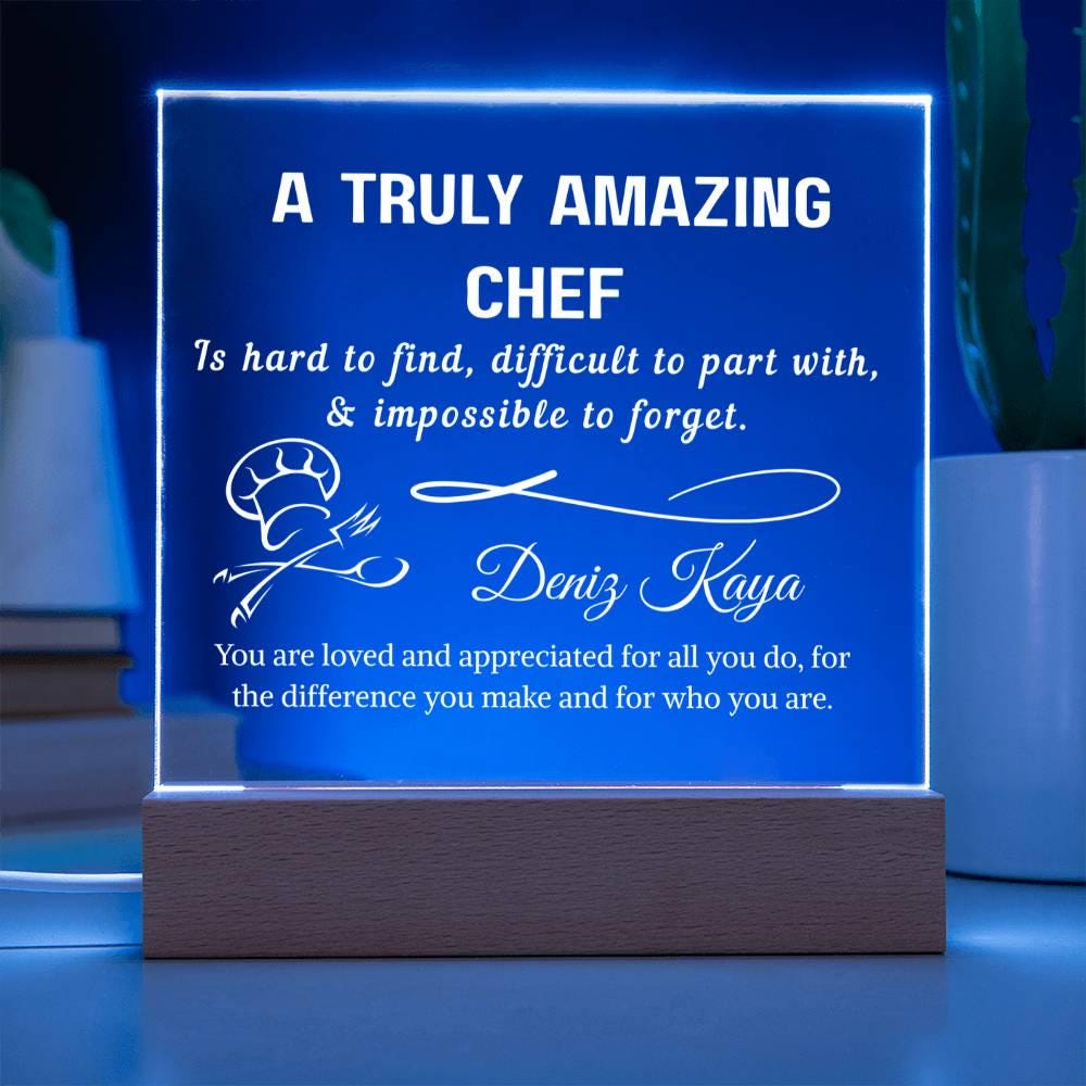 Chef Gift Personalized LED Acrylic Plaque – Culinary Gifts – view 2