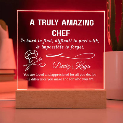 Chef Gift Personalized LED Acrylic Plaque – Culinary Gifts – view 8