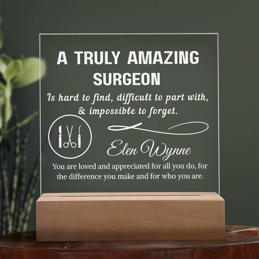 Surgeon Gift Personalized LED Plaque – Oral & Plastic Surgeon Gift – view 9