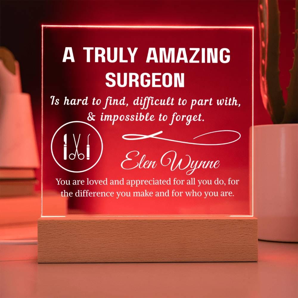 Surgeon Gift Personalized LED Plaque – Oral & Plastic Surgeon Gift – view 8