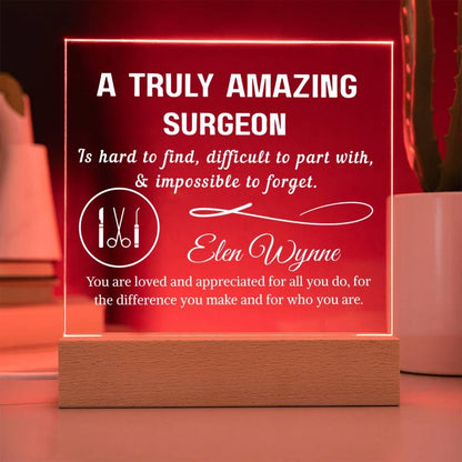 Surgeon Gift Personalized LED Plaque – Oral & Plastic Surgeon Gift – view 8