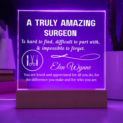 Surgeon Gift Personalized LED Plaque – Oral & Plastic Surgeon Gift – view 4