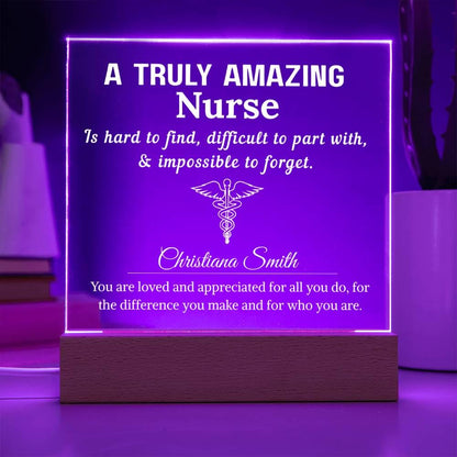 Nurse Gift Personalized LED Acrylic Plaque – Gift for Registered Nurse – view 4