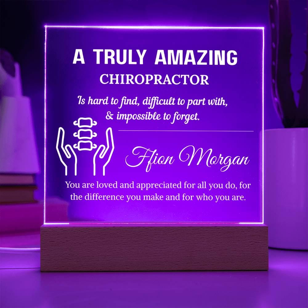 Chiropractor Gift Personalized LED Acrylic Plaque – view 4