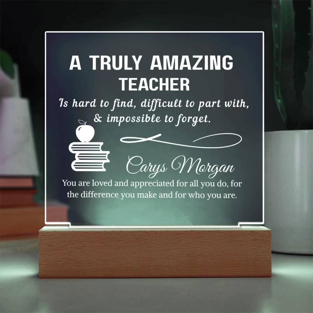 Teacher Gift Personalized LED Acrylic Plaque – Back to School