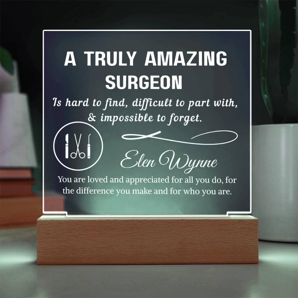 Surgeon Gift Personalized LED Plaque – Oral & Plastic Surgeon Gift