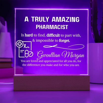 Pharmacist Gift Personalized LED Acrylic Plaque – New Pharmacist Gifts – view 6