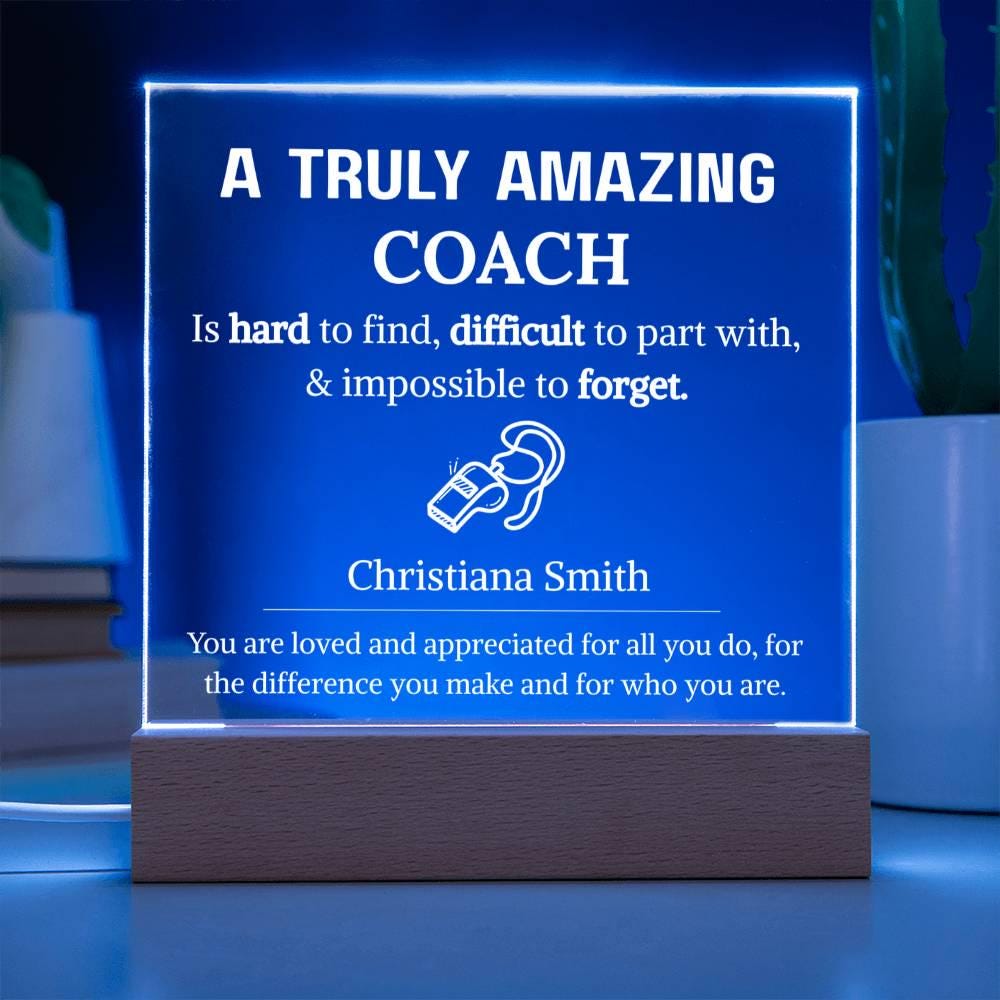 Coach Gift Personalized LED Acrylic Plaque – Soccer – view 3