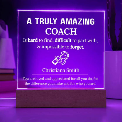 Coach Gift Personalized LED Acrylic Plaque – Soccer – view 4