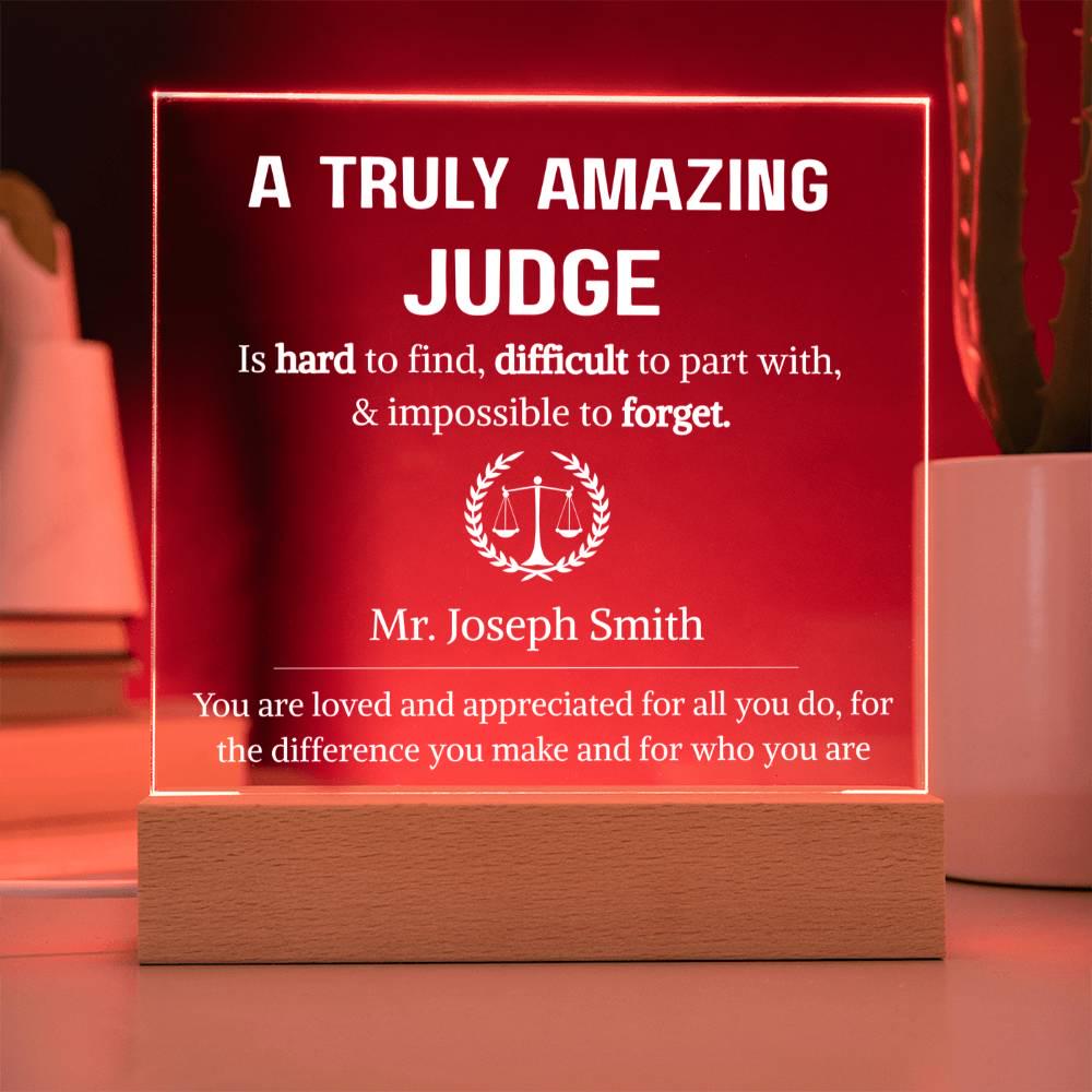 Judge Gift Personalized LED Acrylic Plaque – Birthday Gifts – view 3