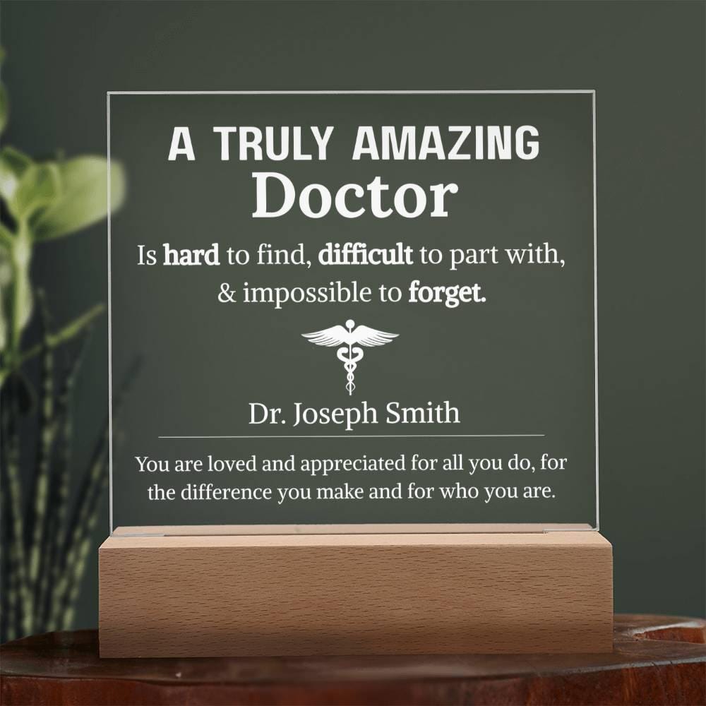 Doctor Gift Personalized LED Acrylic Plaque – Doctor appreciation – view 9