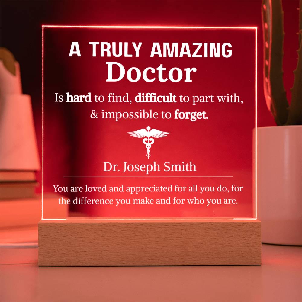 Doctor Gift Personalized LED Acrylic Plaque – Doctor appreciation – view 7
