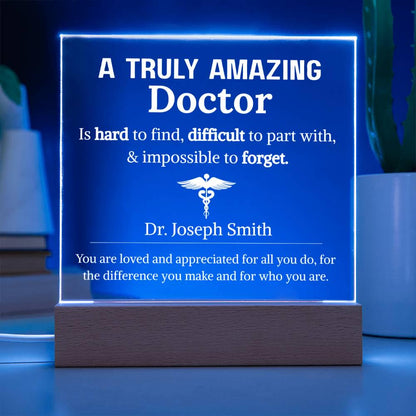 Doctor Gift Personalized LED Acrylic Plaque – Doctor appreciation – view 3