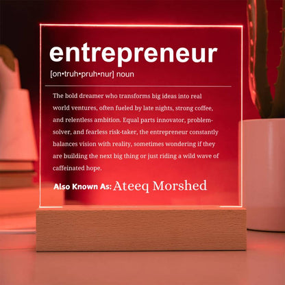 Entrepreneur Gift Personalized LED Acrylic Plaque – view 8
