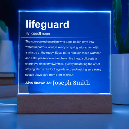 Lifeguard Gift Personalized LED Acrylic Plaque – Pool Lifeguard – view 4