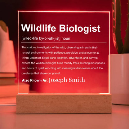 Wildlife Biologist Gift Personalized Definition Acrylic Plaque – view 9