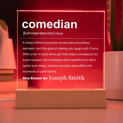 Comedian Gift Personalized LED Acrylic Plaque – view 3