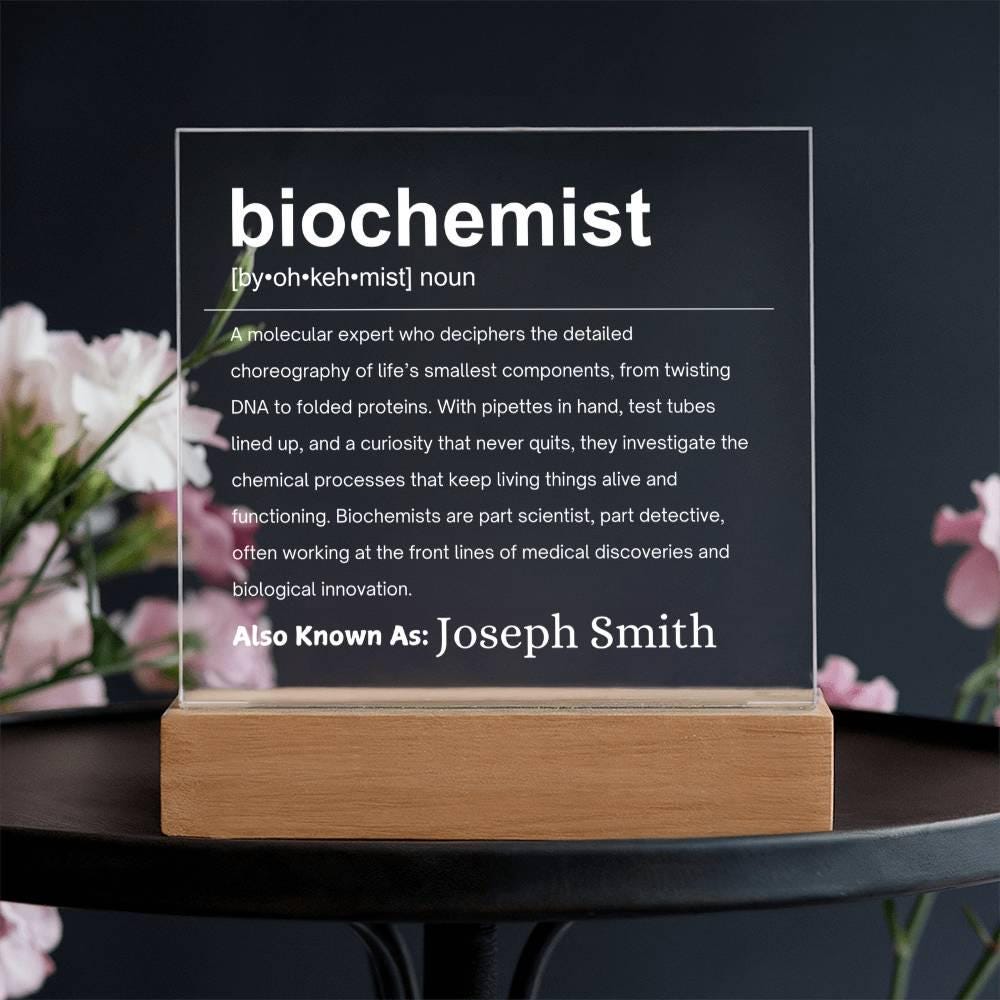 Biochemist Gift Personalized LED Acrylic Plaque – Biochemistry Teacher – view 3