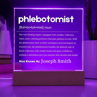 Phlebotomist Gift Personalized LED Acrylic Plaque – Phlebotomy Gifts – view 10