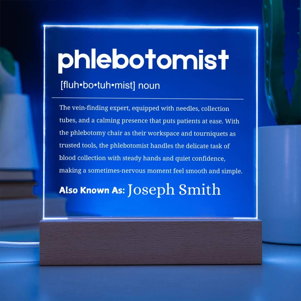 Phlebotomist Gift Personalized LED Acrylic Plaque – Phlebotomy Gifts – view 8