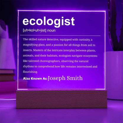 Ecologist Gift Personalized LED Acrylic Plaque – Ecology Graduate Gift – view 10