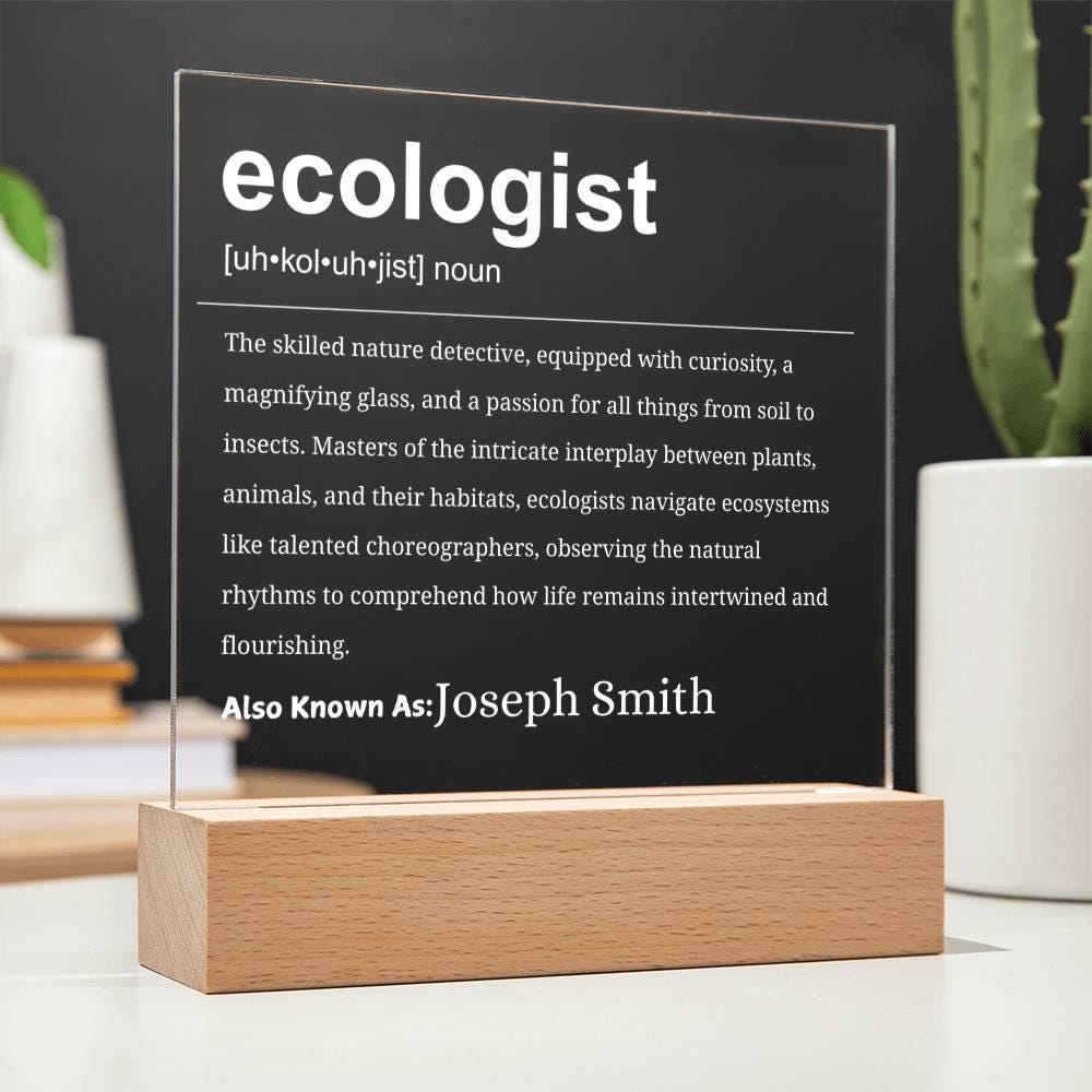 Ecologist Gift Personalized LED Acrylic Plaque – Ecology Graduate Gift – view 8