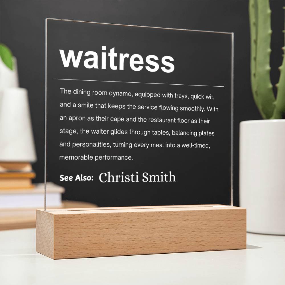 Waitress Gift Personalized LED Acrylic Plaque – Gift for Server – view 9