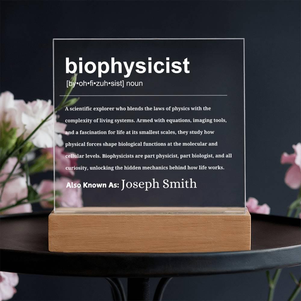 Biophysicist Gift Personalized LED Acrylic Plaque – view 3