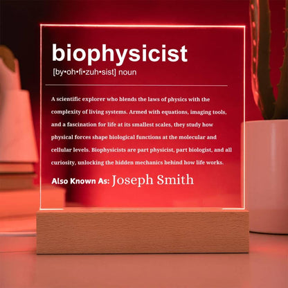 Biophysicist Gift Personalized LED Acrylic Plaque – view 4