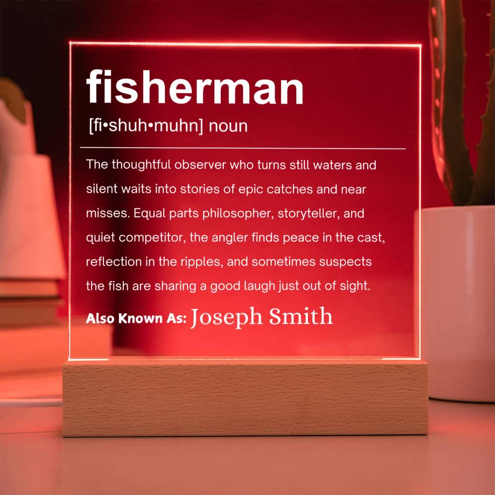 Fisherman Gift Personalized LED Acrylic Plaque – Fishing Gifts – view 4