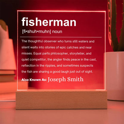 Fisherman Gift Personalized LED Acrylic Plaque – Fishing Gifts – view 4