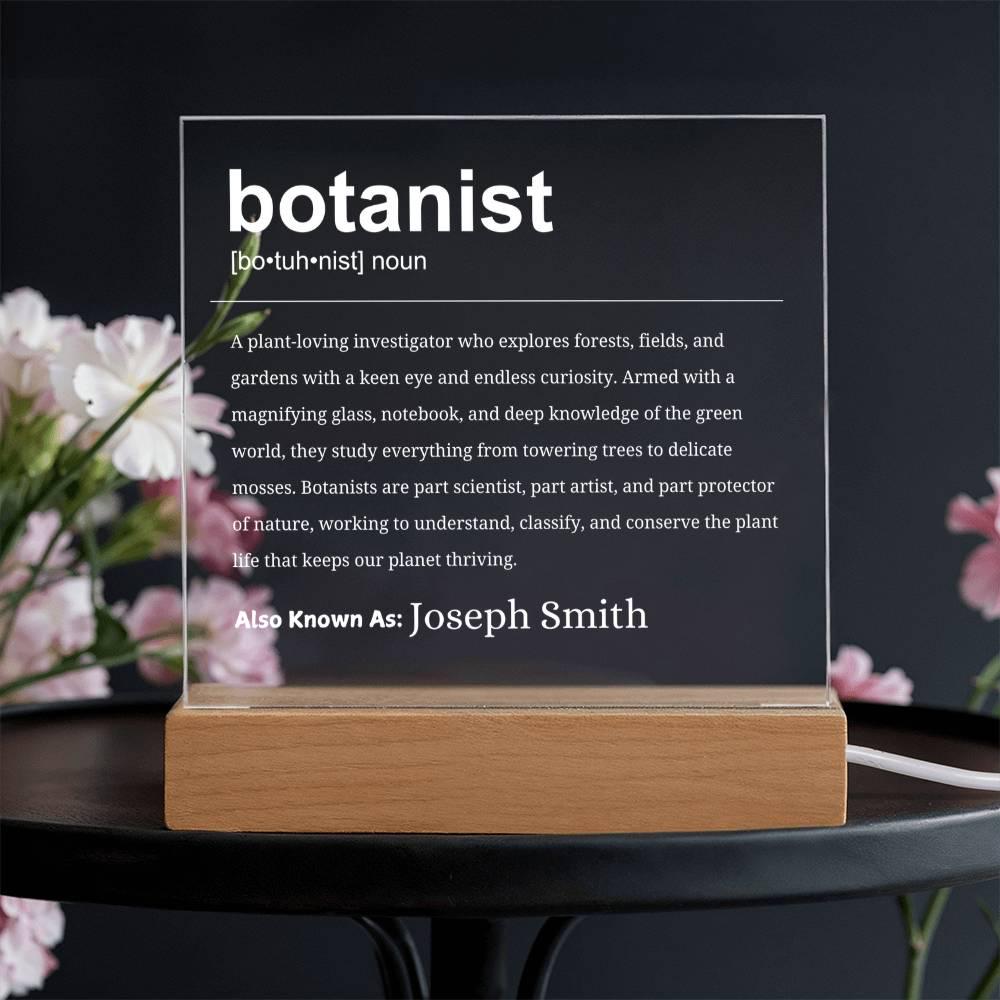 Botanist Definition Gift Personalized LED Acrylic Plaque – view 3
