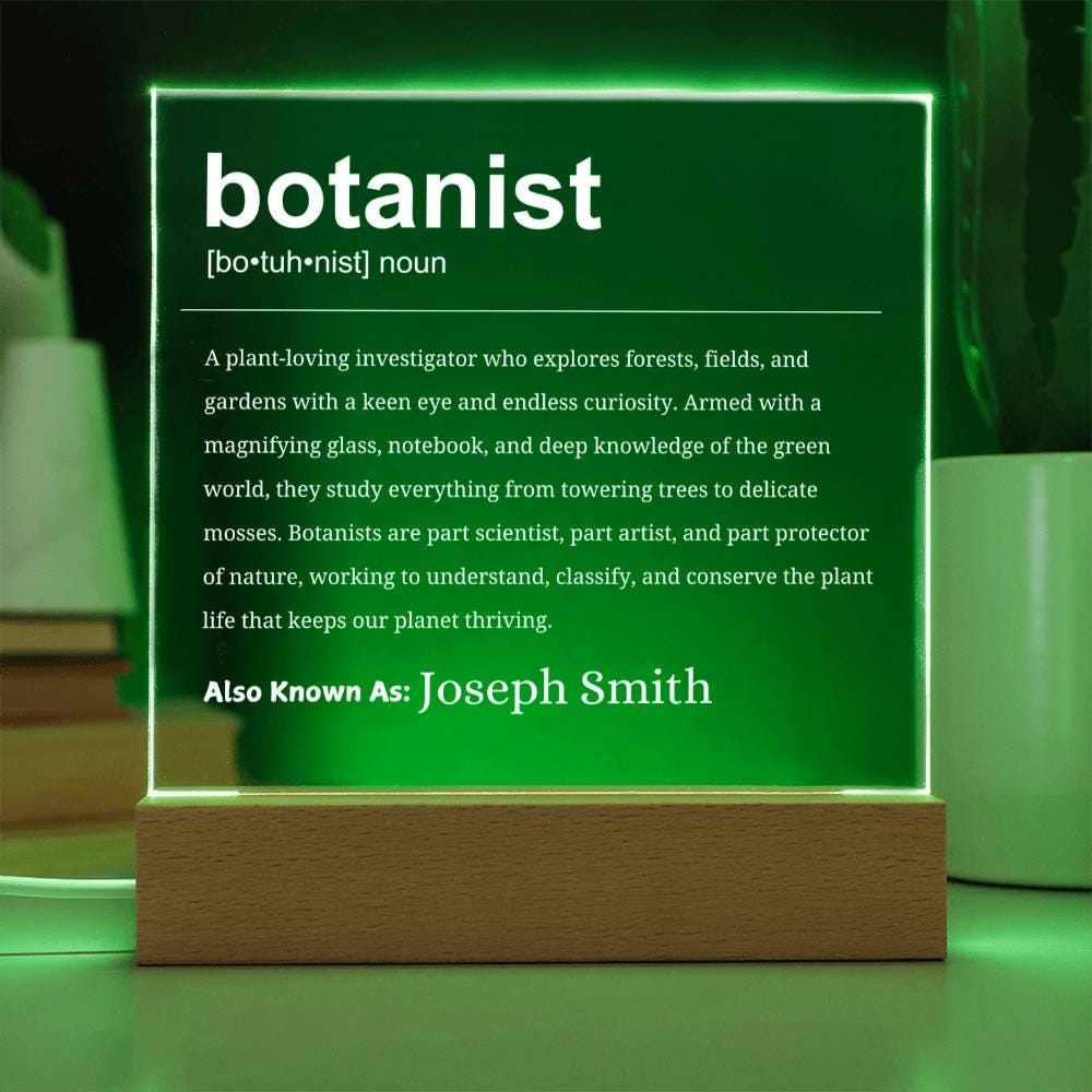 Botanist Definition Gift Personalized LED Acrylic Plaque – view 9
