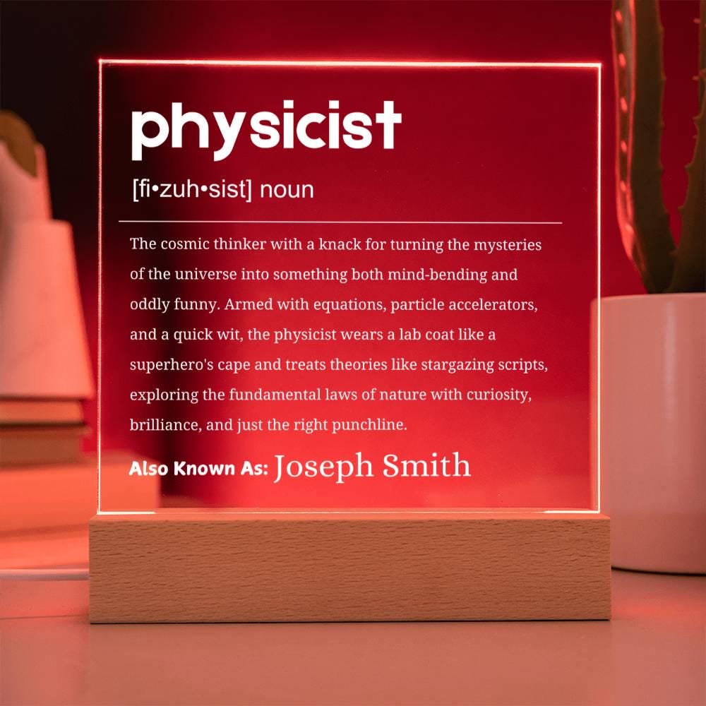 Physicists Definition Personalized LED Acrylic Plaque – Physics Gifts – view 8