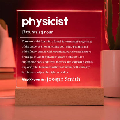 Physicists Definition Personalized LED Acrylic Plaque – Physics Gifts – view 8