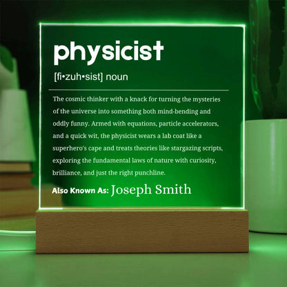 Physicists Definition Personalized LED Acrylic Plaque – Physics Gifts – view 7