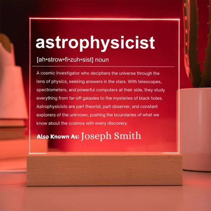 Astrophysicist Gift Personalized LED Acrylic Plaque – view 8