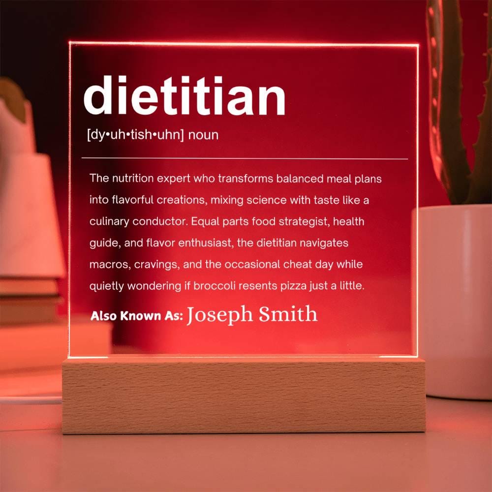 Dietitian Gift Personalized LED Acrylic Plaque – Christmas Gifts – view 9