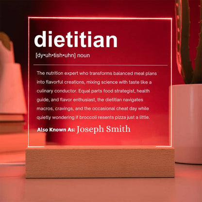 Dietitian Gift Personalized LED Acrylic Plaque – Christmas Gifts – view 9