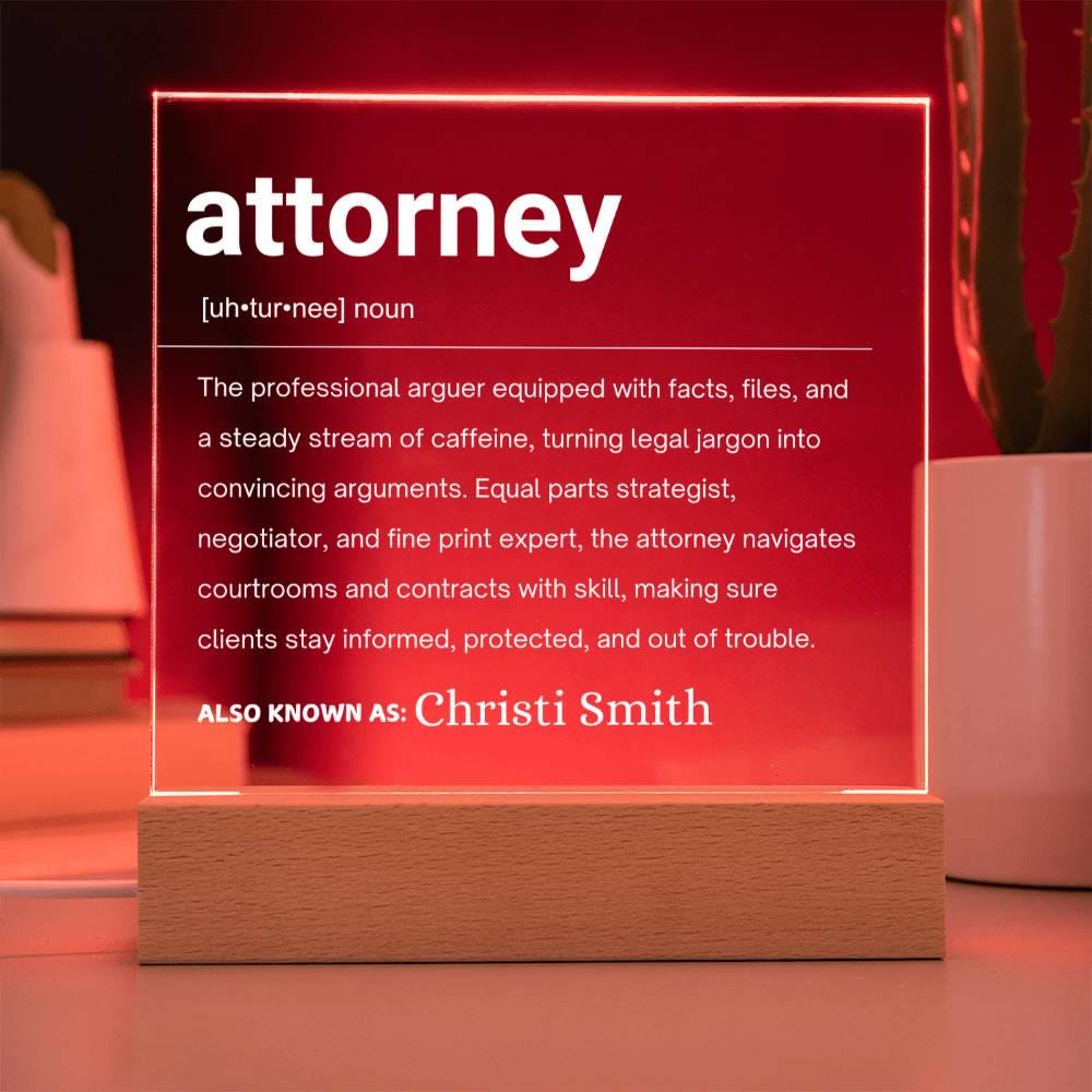 Attorney Gift Personalized LED Plaque – Gift for Law School Graduate – view 8