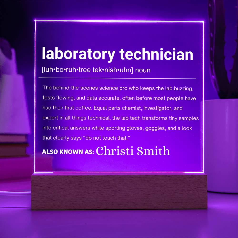 Laboratory Technician Gift Personalized LED Acrylic Plaque – view 10