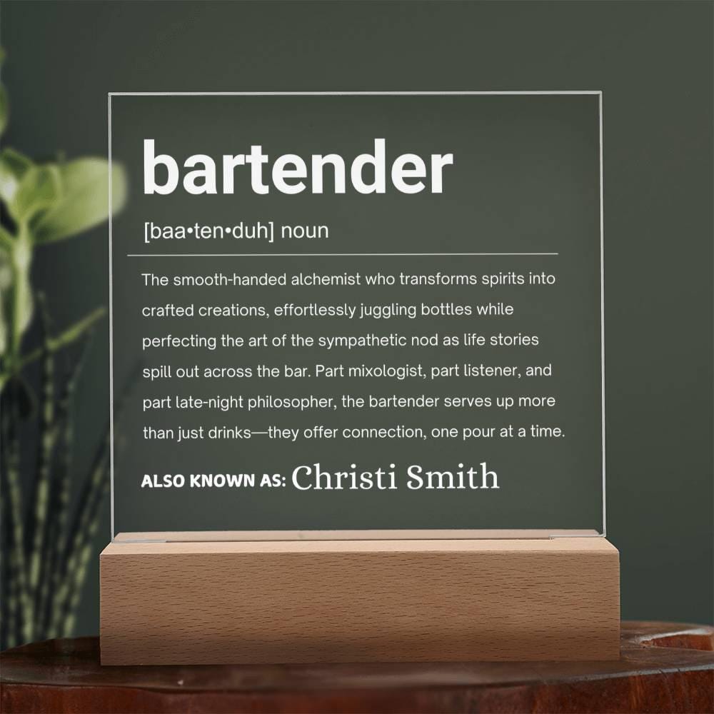 Bartender Definition Personalized LED Acrylic Plaque – view 9