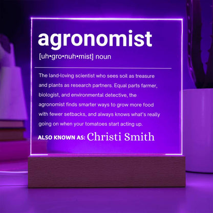 Agronomist Gift Personalized LED Acrylic Plaque – view 10