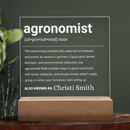 Agronomist Gift Personalized LED Acrylic Plaque – view 7